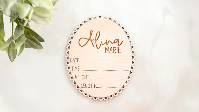 Personalized Floral Birth Details Sign