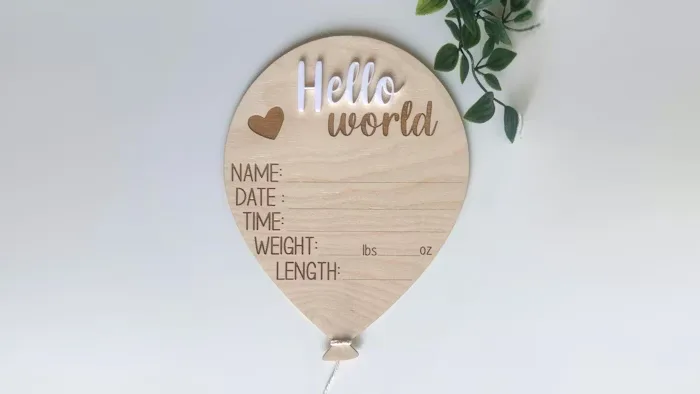 Whimsical Script Baby Name Announcement