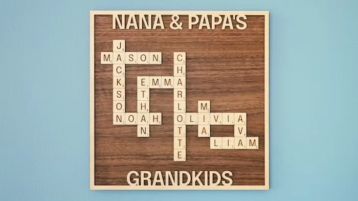 Personalized Family Name Scrabble Style Wall Decor